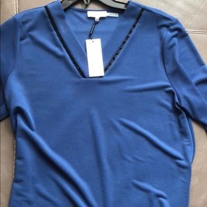 Calvin Klein V Neck Top in Blue